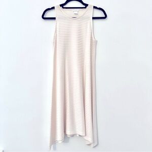 Club Monaco Cream Ribbed Asymmetrical Dress